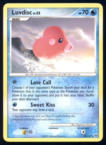 Luvdisc 35/127 Rare Platinum Pokemon Lightly Played