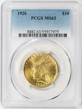 1926 $10 Indian Gold Eagle PCGS MS63