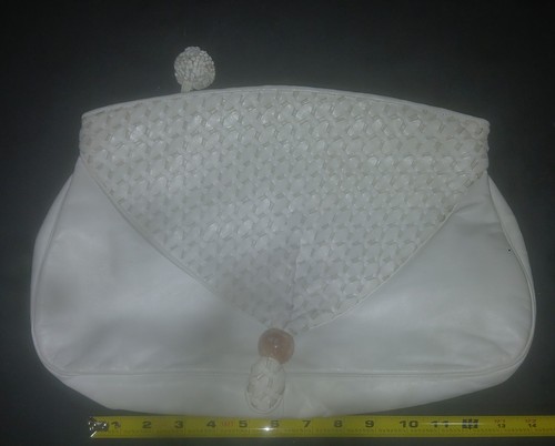 Vintage Handtasche weiß Leder Sharif  - Bild 3 von 7