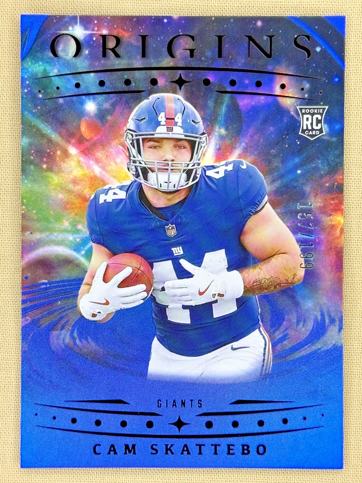 2025 Panini Origins Cam Skattebo RC Holo Blue /199 New York Giants #123