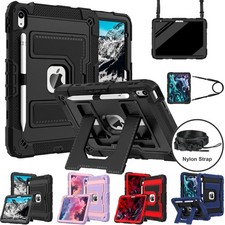Heavy Duty Shockproof Case with Strap For iPad A16 11th 10th Gen Air 11" M2/M3