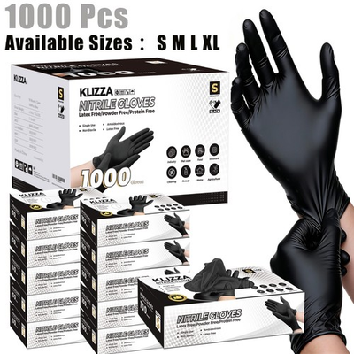 #ad #ad 1000Pcs Nitrile Gloves5 Mil BlackPowder Free Food Safe Clean Disposable Gloves $41.93