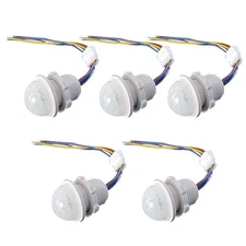 5PCS PIR Infrared Motion Sensor Detector, Smart Switch, 110V, Auto Light, Indoor