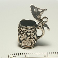 sterling silver beer stein charm, 20mm, 6.03g...
