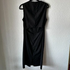 Narciso Rodriguez Womens Black Virgin Wool Solid Sheath Dress Open Back Size 10