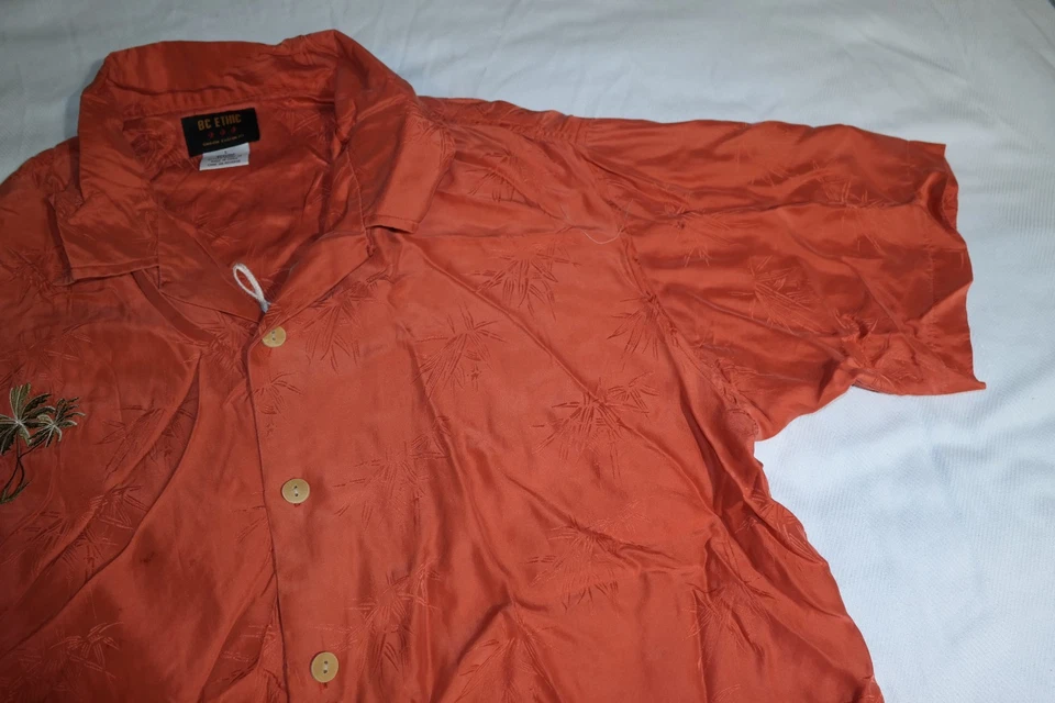 100% silk men’s size large button down Aloha shirt by BC ETHIC - Image 4 of 4