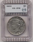 1925s PEACE DOLLAR ICG XF45