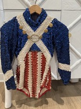 Vintage Ice skating dress competition figure skating USA Red White  Blue Sequin