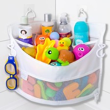 Mesh Bath Toy Holder Organizer   The Perfect Corner Bathtub Toy Storage