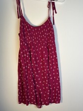  URBAN OUTFITTERS Sz M Cherry Red Penny Textured Mini Babydoll Dress