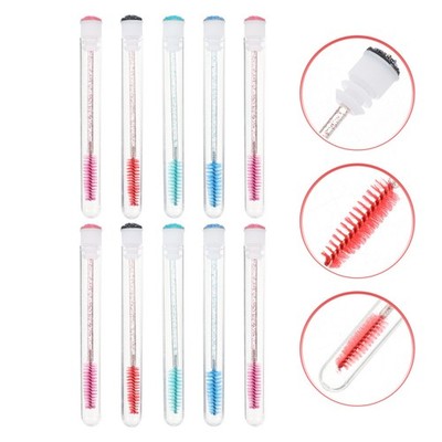 10pcs Eyelash Brushes False Eyelash Rhinestone Pipe Brushes Woman Eyelash Brush