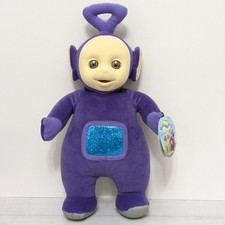 Vtg 1998 Teletubbies Tinky Winky Purple Plush Doll 15" Flock Face Eden Tags B 