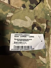 Multicam Combat Trousers, Large-Long, Durable Fabric