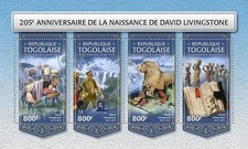 DAVID LIVINGSTONE Africa Missionary & Explorer MNH 4v-Stamp Sheet (2018 Togo)
