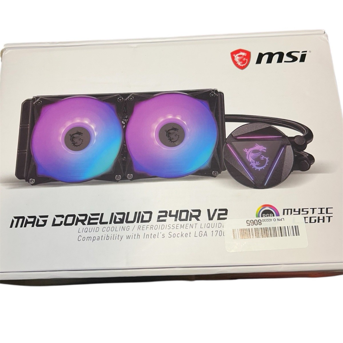 MSI Mag CoreLiquid 240R V2 Liquid CPU Cooler Black RGB Light