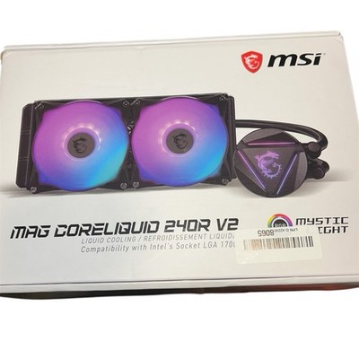 MSI Mag CoreLiquid 240R V2 Liquid CPU Cooler Black RGB Light - Brand New Sealed