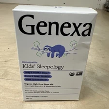 Genexa Homeopathic Kids Sleepology Organic Sleep Aid 60 Tablets Exp 03/2028
