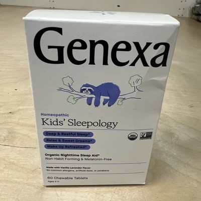 Genexa Homeopathic Kids Sleepology Organic Sleep Aid 60 Tablets Exp 03/2028