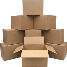 Medium Cardboard Shipping Boxes, 10 Pack, 18" x 14" x 12", Brown