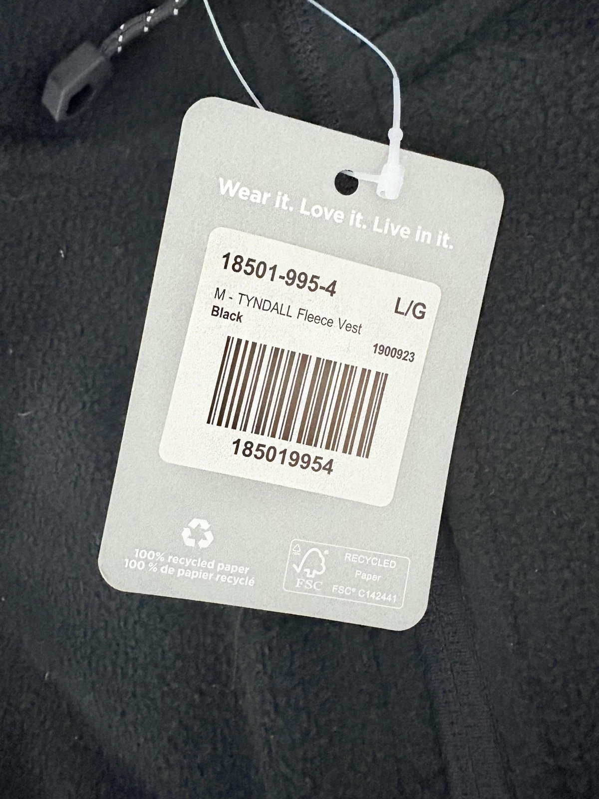 Trimark Tyndall Microfleece Vest Mens Large Black Full Zip Zip Pockets Outdoor - product detail image 3