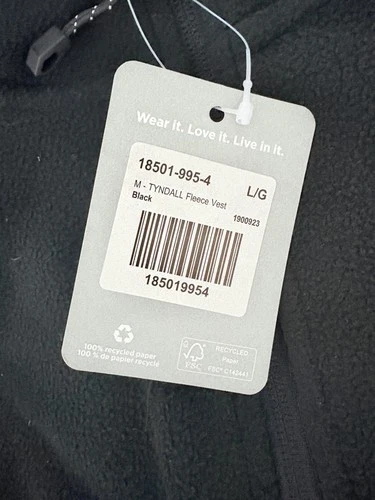 Trimark Tyndall Microfleece Vest Mens Large Black Full Zip Zip Pockets Outdoor image 3