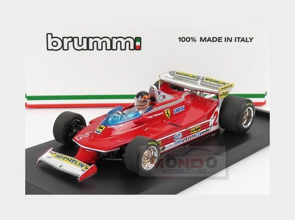 1:43 Brumm Ferrari F1 312T5 #2 Monaco Gp 1980 Gilles Villeneuve +Figure R577-CH-image