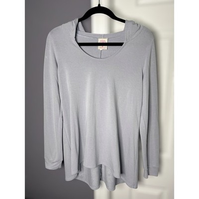 Freeloader Gray Hooded Sweatshirt Long Sleeve Round Neck Size Large