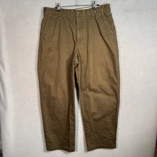 Uniqlo U Mens Size 35 Brown Cotton Wide Leg Chino Pants