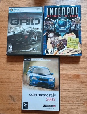 Lot of 3 PC Games-Colin McRae Rally 2005-Grid-Interpol The Trial of Dr.Chaos