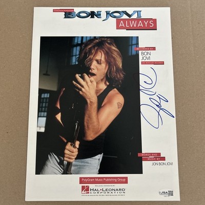 Jon Bon Jovi Signed In-Person ''ALWAYS'' Sheet Music includes COA from JSA