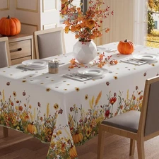XCHI Fall Color Wild Flowers Pumpkin 84 x 60 (Rectangular), Colored 