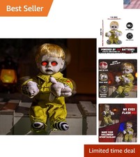 Sound-Activated Halloween Animatronic Doll with Scary Movements Light-Up Eyes
