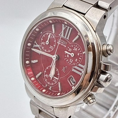 CITIZEN Xc Solar Red Date Ladies Chronograph 【USED】