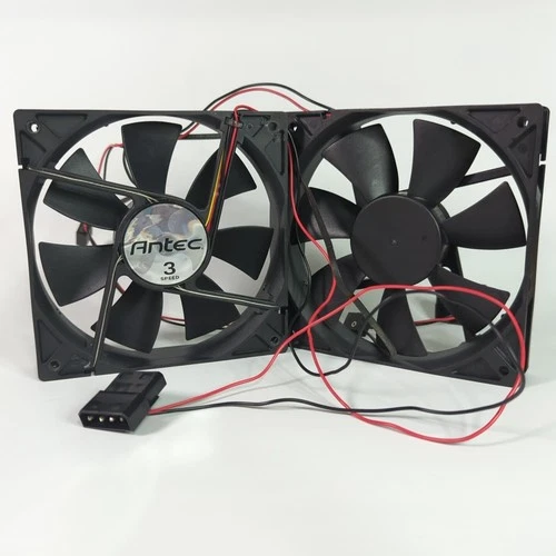 2x Antec 120mm Case Fans 3-Speed Control Blue LED Relubricated Bearings PC