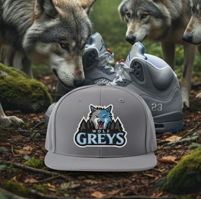 #ad Wolf Greys Snapback Hat To Match Jordan 5 $34.99