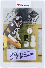 Jack Lambert Pittsburgh Steelers Signed 2005 Leaf Limited #LT-37 #9/58 Card
