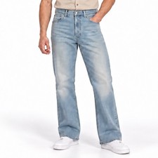Vintage 70s Levis Men 32x30 Orange Tab Light Wash Straight Flare Jeans USA