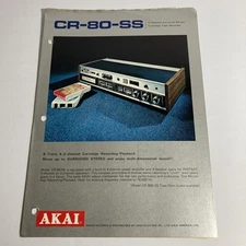 Akai CR-80-SS 4-Channel Stereo 8 Track Recorder Specification Sheet Original