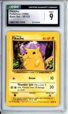 CGC 9 MINT Pikachu 58/102 Set Base Carte Pokemon WOTC