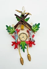 Mini Wood Cuckoo Clock Christmas Ornament Hunting Theme
