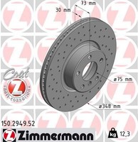 Zimmermann Bremsscheibe 150.2949.52 FüR BMW