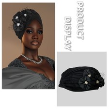Flower Headwear African Women Turban Nigerian Aso Oke Hat Bonnet Headtie Wedding