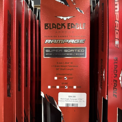#ad #ad Black Eagle Arrows Rampage Arrow 350 .003 5mm Fletched 6pk 02974 $84.99