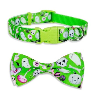 Halloween Holiday Collar with Bow tie for Small Medium Large Boys and Girls D...