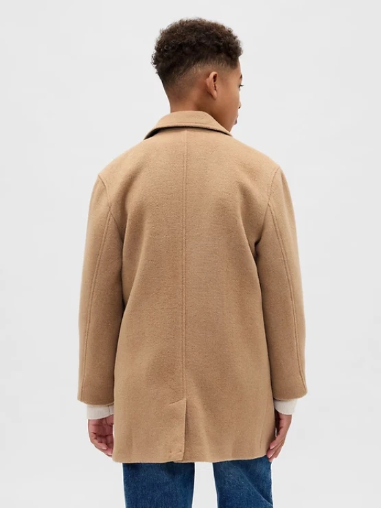 Abrigos de mezcla de lana de pelo camel para niños Foto 3 de 3