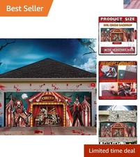 Versatile 6 X 13 ft Halloween Clown Banner with Hooks Ribbons for Celebrations
