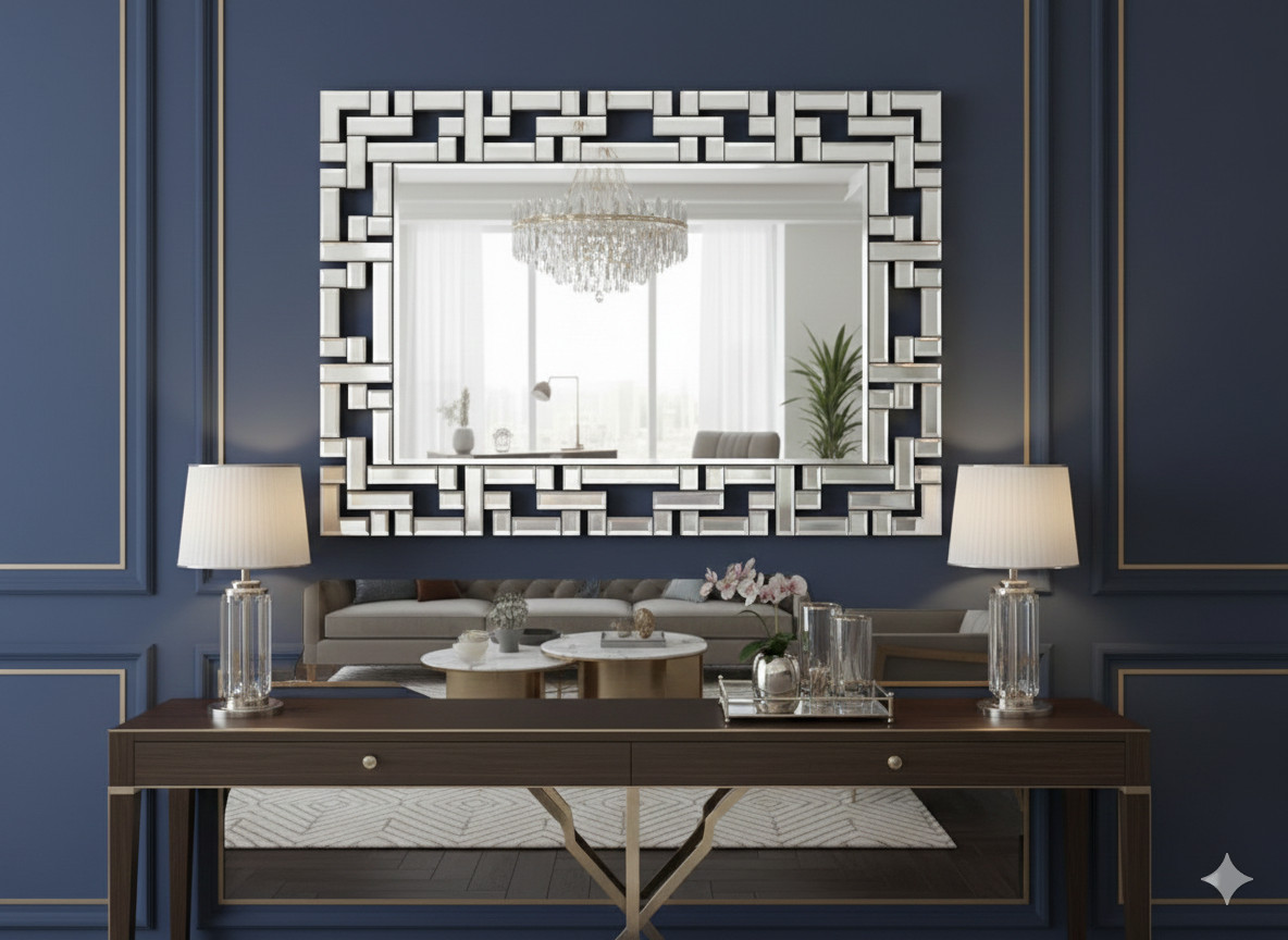 42"x30" Full-length Mirror Bedroom Mirror Wall Bathroom Mirror Frameless Mirror