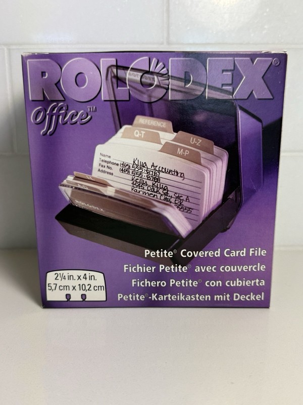 Vintage 90s Rolodex Petite Covered Card File NIB Retro Office Deadstock 67071