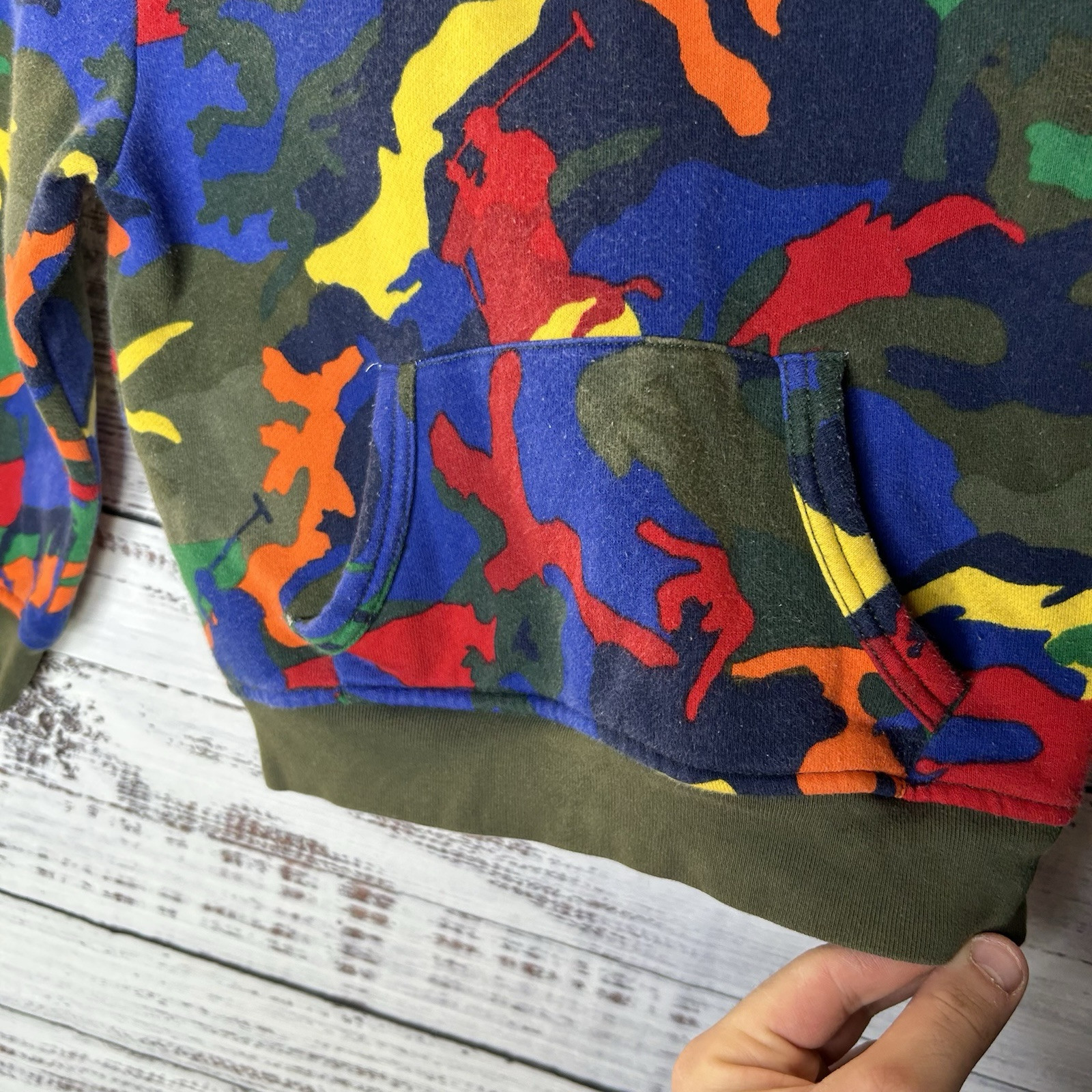 Polo Ralph Lauren Pony grafica mimetica felpa con cappuccio Spectre mimetica colorata taglia 5