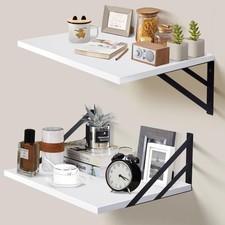 2 Pc Deep Floating Shelves ; 12 Inch Deep Wall Mounted Hanging Shelves for Livin